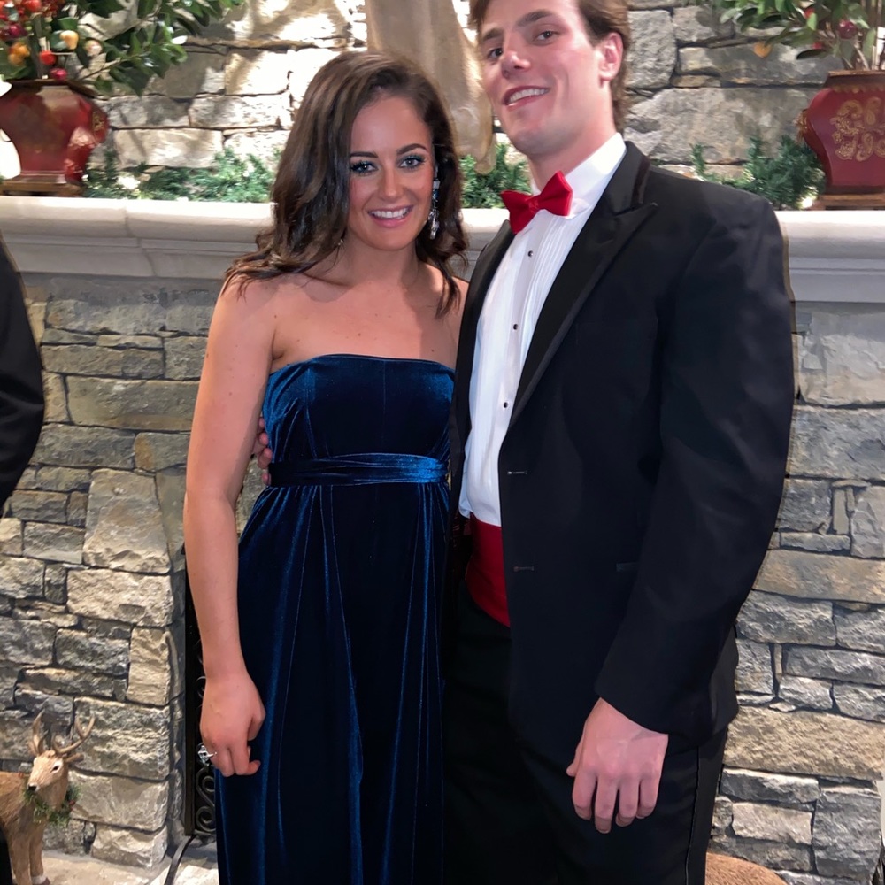 Navy teal velvet Nicholas jumpsuit only worn once